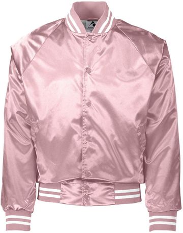 Augusta Adult Unisex Striped Trim 100% Nylon Satin Baseball Jacket